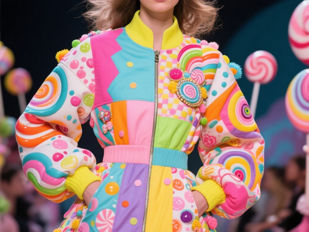 糖果派对外套的设计灵感源于对童年美好记忆的追溯，以