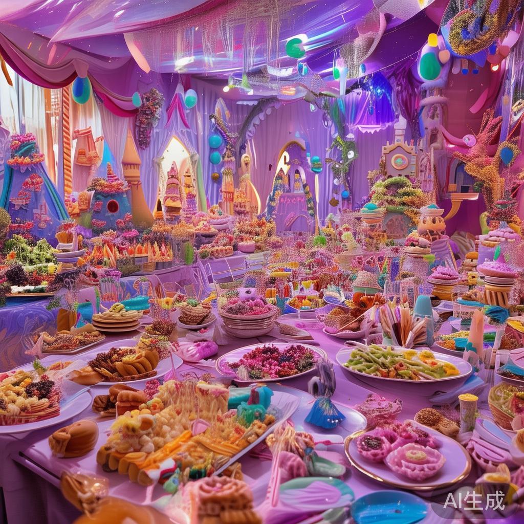 甜蜜欢乐的T糖果派对盛大开启,尽享精彩瞬间与甜蜜回忆 除了丰富的美食,派对现场布置也极具特色。卡通主题、