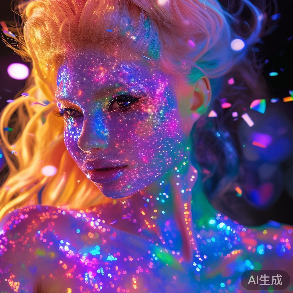 该皮肤还巧妙结合了动态特效，如光晕流转和糖果碎片飞